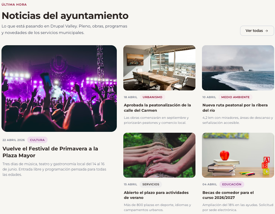 Noticias y contenidos — Portal Municipal Metadrop
