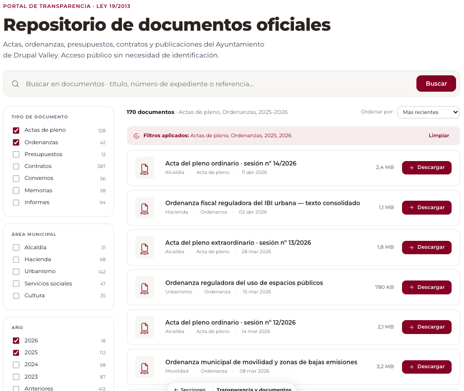 Listados y gestor de documentos